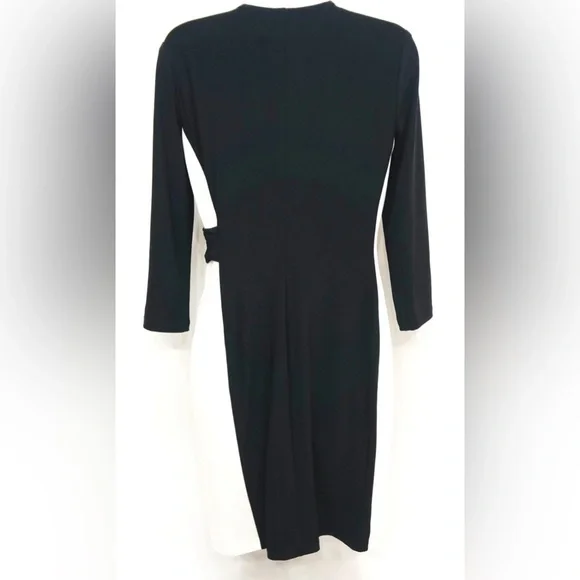 Lauren Ralph Lauren Black and Cream Long Sleeve Dress - Picture 3 of 4
